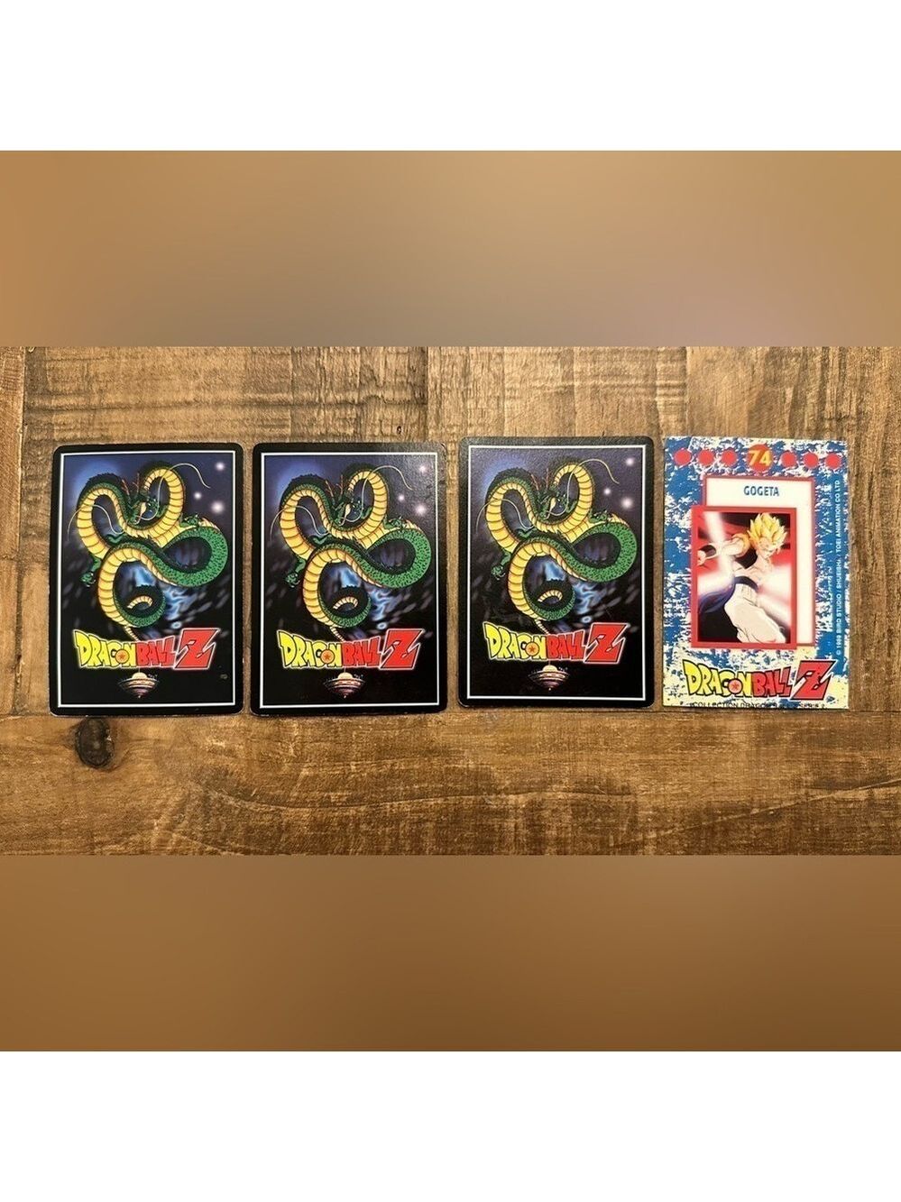Lot of 4 Dragon Ball Z Series Cards - 1989, 2000, 2002 Pre owned good condition